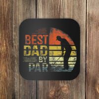 Best Dad By Par Retro Vintage Fathers Day Golf Lover Golfer Coaster