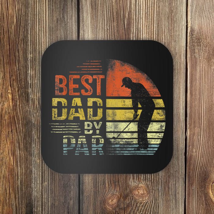 Best Dad By Par Retro Vintage Fathers Day Golf Lover Golfer Coaster