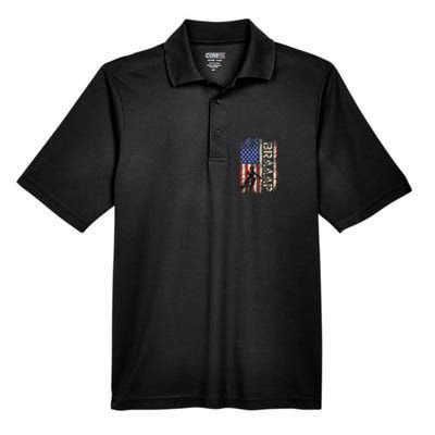 Braaap Dirt Bike Usa American Flag Motocross Biker Men's Origin Performance Pique Polo