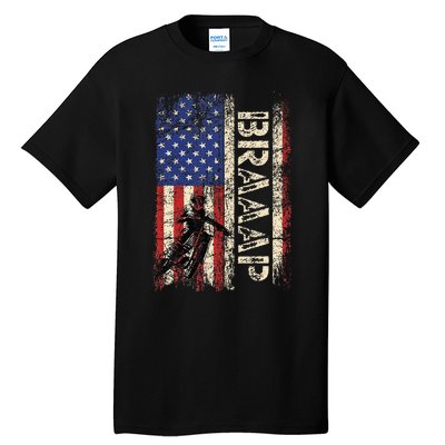 Braaap Dirt Bike Usa American Flag Motocross Biker Tall T-Shirt