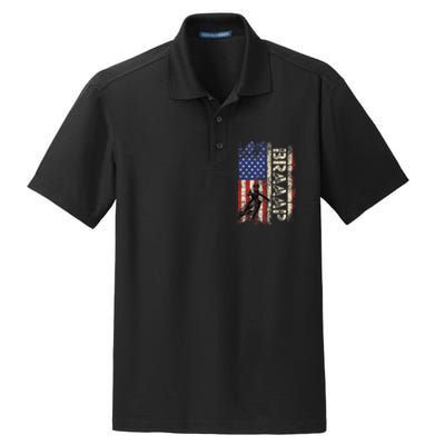 Braaap Dirt Bike Usa American Flag Motocross Biker Dry Zone Grid Polo