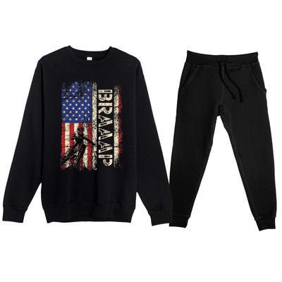 Braaap Dirt Bike Usa American Flag Motocross Biker Premium Crewneck Sweatsuit Set