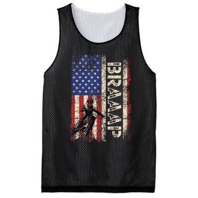 Braaap Dirt Bike Usa American Flag Motocross Biker Mesh Reversible Basketball Jersey Tank