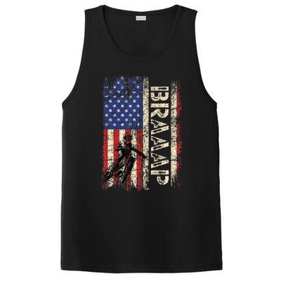 Braaap Dirt Bike Usa American Flag Motocross Biker PosiCharge Competitor Tank