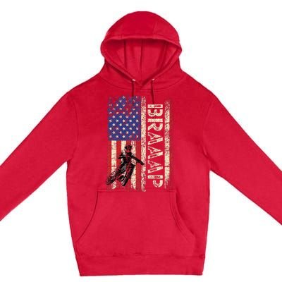 Braaap Dirt Bike Usa American Flag Motocross Biker Premium Pullover Hoodie