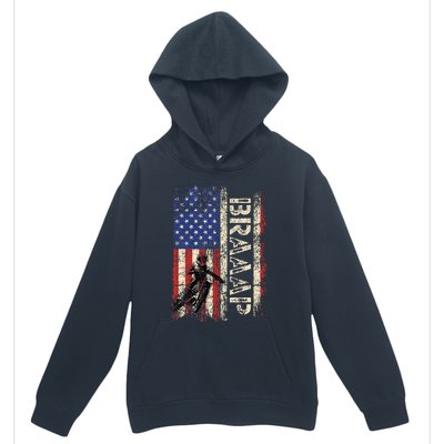 Braaap Dirt Bike Usa American Flag Motocross Biker Urban Pullover Hoodie