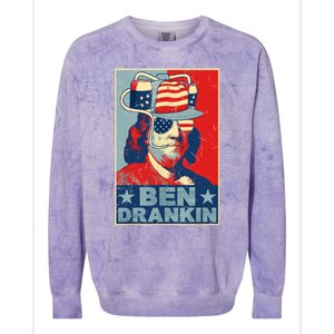 Ben Drankin Beer 4th Of July Retro Beer Lover Drinking Team Colorblast Crewneck Sweatshirt