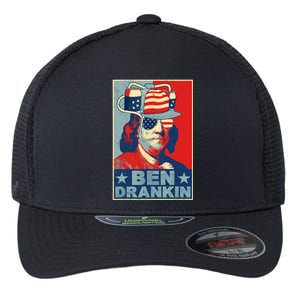 Ben Drankin Beer 4th Of July Retro Beer Lover Drinking Team Flexfit Unipanel Trucker Cap