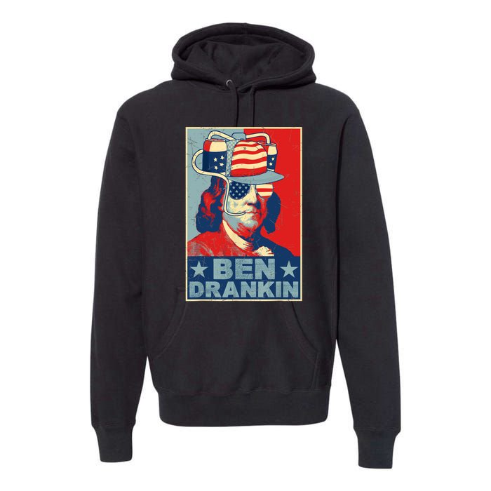 Ben Drankin Beer 4th Of July Retro Beer Lover Drinking Team Premium Hoodie