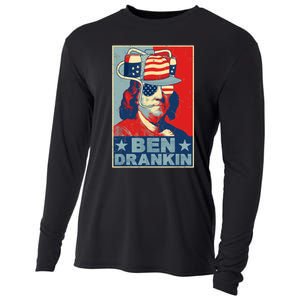 Ben Drankin Beer 4th Of July Retro Beer Lover Drinking Team Cooling Performance Long Sleeve Crew