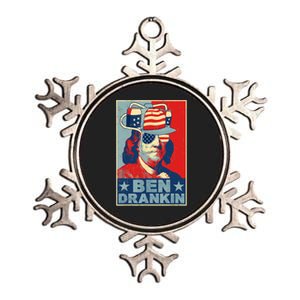 Ben Drankin Beer 4th Of July Retro Beer Lover Drinking Team Metallic Star Ornament