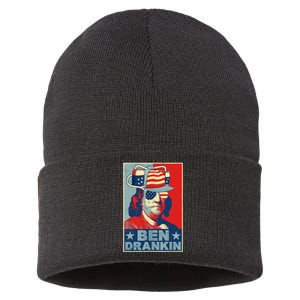 Ben Drankin Beer 4th Of July Retro Beer Lover Drinking Team Sustainable Knit Beanie