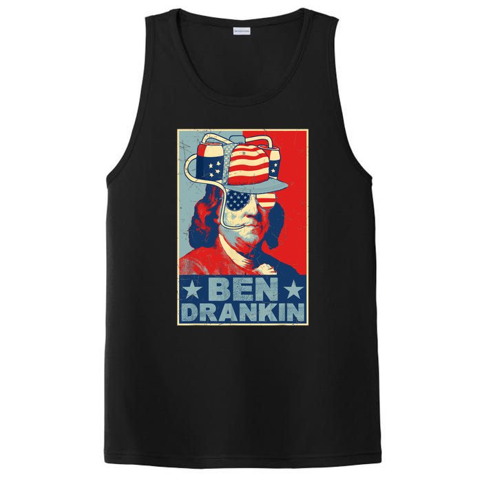 Ben Drankin Beer 4th Of July Retro Beer Lover Drinking Team PosiCharge Competitor Tank