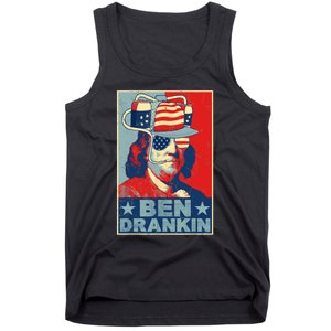 Ben Drankin Beer 4th Of July Retro Beer Lover Drinking Team Tank Top