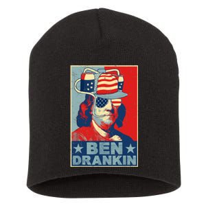 Ben Drankin Beer 4th Of July Retro Beer Lover Drinking Team Short Acrylic Beanie