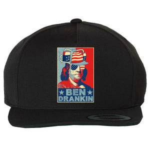 Ben Drankin Beer 4th Of July Retro Beer Lover Drinking Team Wool Snapback Cap