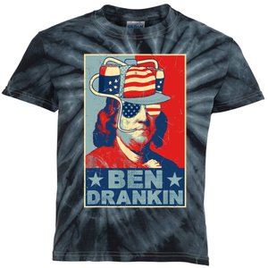 Ben Drankin Beer 4th Of July Retro Beer Lover Drinking Team Kids Tie-Dye T-Shirt