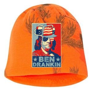 Ben Drankin Beer 4th Of July Retro Beer Lover Drinking Team Kati - Camo Knit Beanie