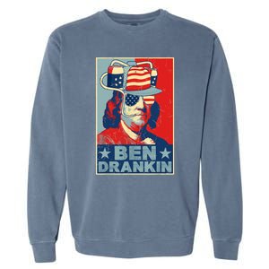 Ben Drankin Beer 4th Of July Retro Beer Lover Drinking Team Garment-Dyed Sweatshirt