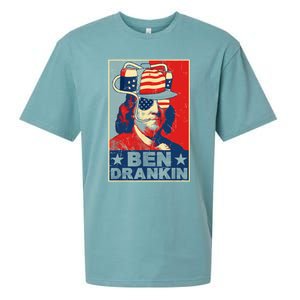 Ben Drankin Beer 4th Of July Retro Beer Lover Drinking Team Sueded Cloud Jersey T-Shirt