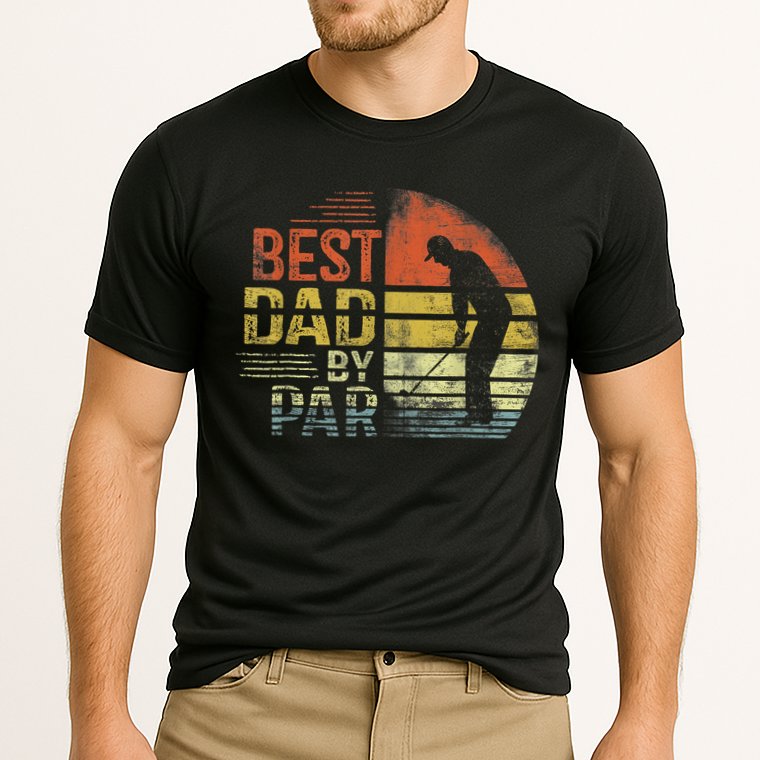 Best Dad By Par Retro Vintage Fathers Day Golf Lover Golfer Cooling Performance Crew T-Shirt