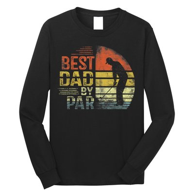 Best Dad By Par Retro Vintage Fathers Day Golf Lover Golfer Long Sleeve Shirt