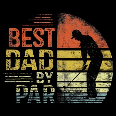 Best Dad By Par Retro Vintage Fathers Day Golf Lover Golfer T-Shirt