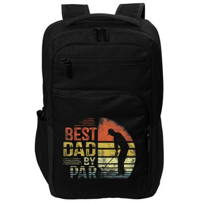 Best Dad By Par Retro Vintage Fathers Day Golf Lover Golfer Impact Tech Backpack