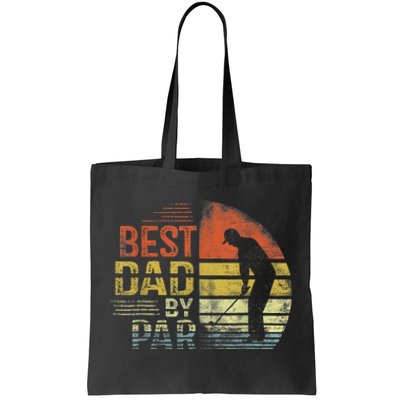 Best Dad By Par Retro Vintage Fathers Day Golf Lover Golfer Tote Bag