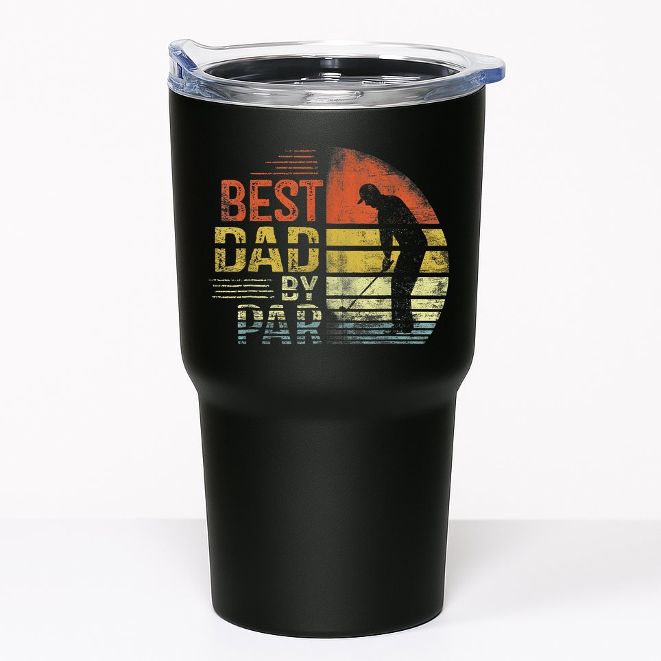 Best Dad By Par Retro Vintage Fathers Day Golf Lover Golfer Tumbler