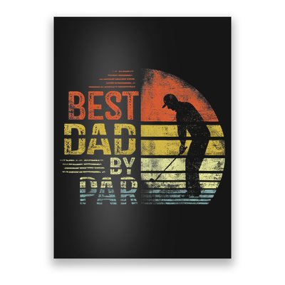 Best Dad By Par Retro Vintage Fathers Day Golf Lover Golfer Poster