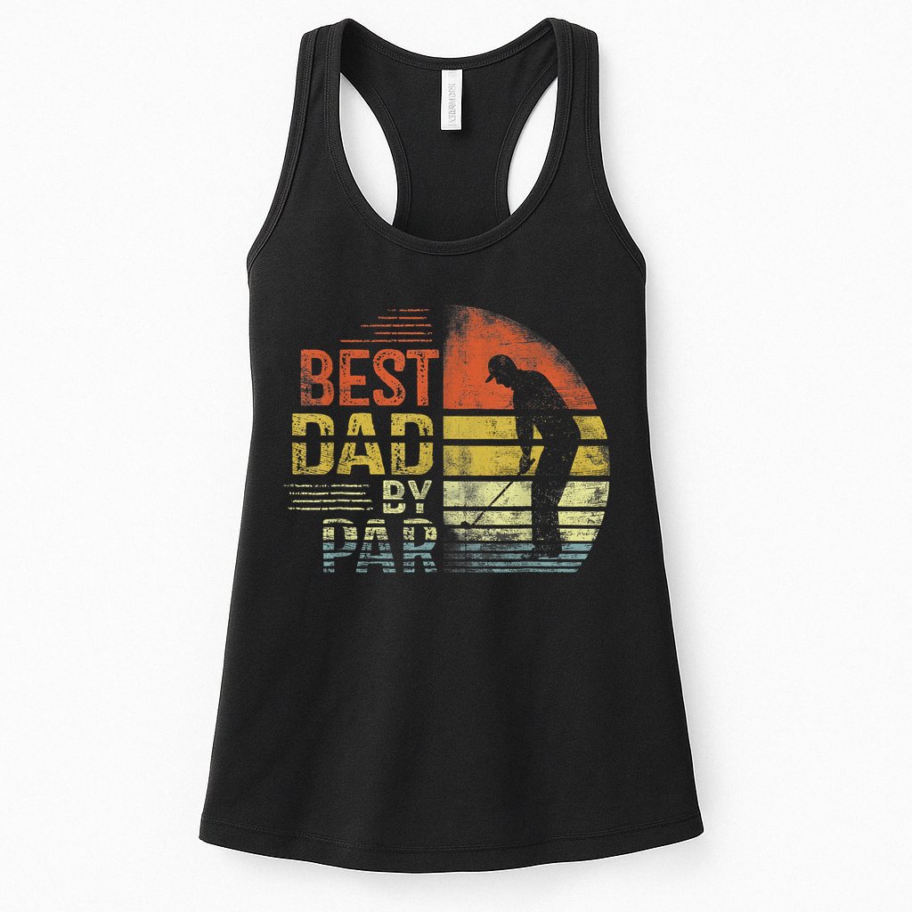 Best Dad By Par Retro Vintage Fathers Day Golf Lover Golfer Womens Tank Top