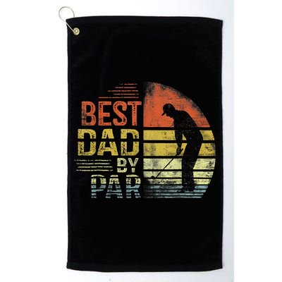 Best Dad By Par Retro Vintage Fathers Day Golf Lover Golfer Golf Towel