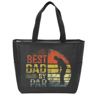 Best Dad By Par Retro Vintage Fathers Day Golf Lover Golfer Zip Tote Bag