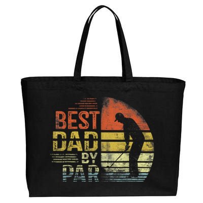 Best Dad By Par Retro Vintage Fathers Day Golf Lover Golfer Cotton Canvas Jumbo Tote