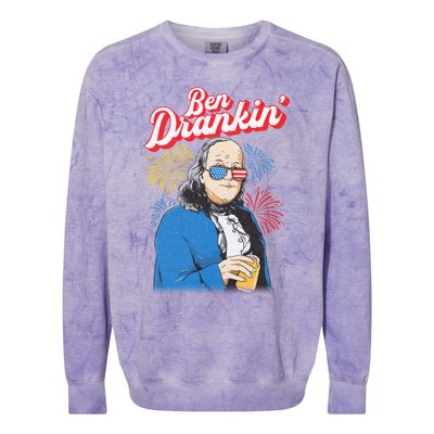 Ben Drankin’ Benjamin Drankin July 4th Ben Drankin Great Gift Colorblast Crewneck Sweatshirt