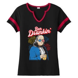 Ben Drankin’ Benjamin Drankin July 4th Ben Drankin Great Gift Ladies Halftime Notch Neck Tee