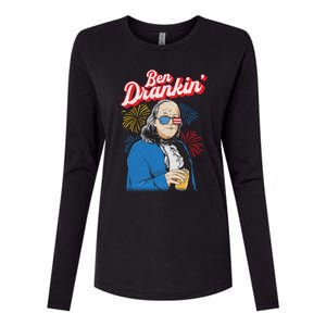 Ben Drankin’ Benjamin Drankin July 4th Ben Drankin Great Gift Womens Cotton Relaxed Long Sleeve T-Shirt