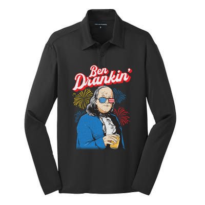 Ben Drankin’ Benjamin Drankin July 4th Ben Drankin Great Gift Silk Touch Performance Long Sleeve Polo