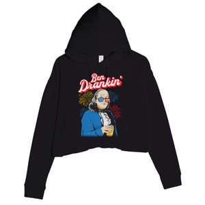 Ben Drankin’ Benjamin Drankin July 4th Ben Drankin Great Gift Crop Fleece Hoodie