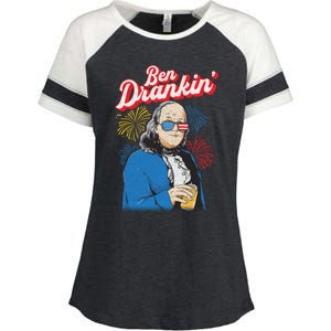 Ben Drankin’ Benjamin Drankin July 4th Ben Drankin Great Gift Enza Ladies Jersey Colorblock Tee