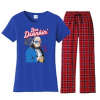 Ben Drankin’ Benjamin Drankin July 4th Ben Drankin Great Gift Women's Flannel Pajama Set