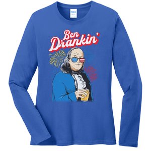 Ben Drankin’ Benjamin Drankin July 4th Ben Drankin Great Gift Ladies Long Sleeve Shirt