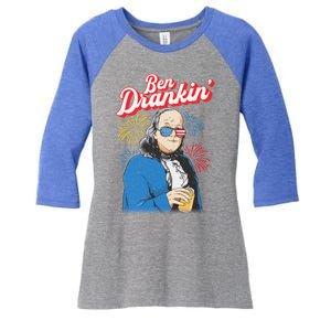 Ben Drankin’ Benjamin Drankin July 4th Ben Drankin Great Gift Women's Tri-Blend 3/4-Sleeve Raglan Shirt