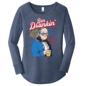 Ben Drankin’ Benjamin Drankin July 4th Ben Drankin Great Gift Women's Perfect Tri Tunic Long Sleeve Shirt