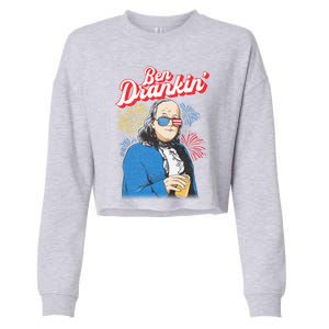 Ben Drankin’ Benjamin Drankin July 4th Ben Drankin Great Gift Cropped Pullover Crew