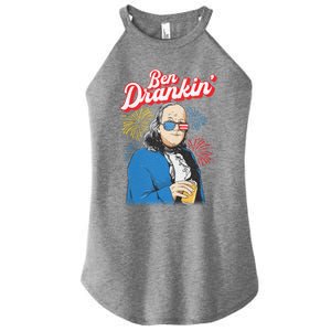 Ben Drankin’ Benjamin Drankin July 4th Ben Drankin Great Gift Women's Perfect Tri Rocker Tank