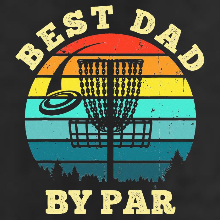 Best Dad By Par Disc Golf retro Frisbee Father's Day 7 Panel Mesh Trucker Snapback Hat