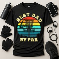 Best Dad By Par Disc Golf retro Frisbee Father's Day Cooling Performance Crew T-Shirt