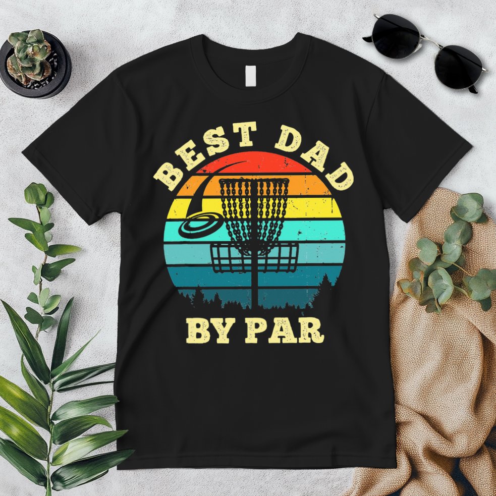 Best Dad By Par Disc Golf retro Frisbee Father's Day Premium T-Shirt